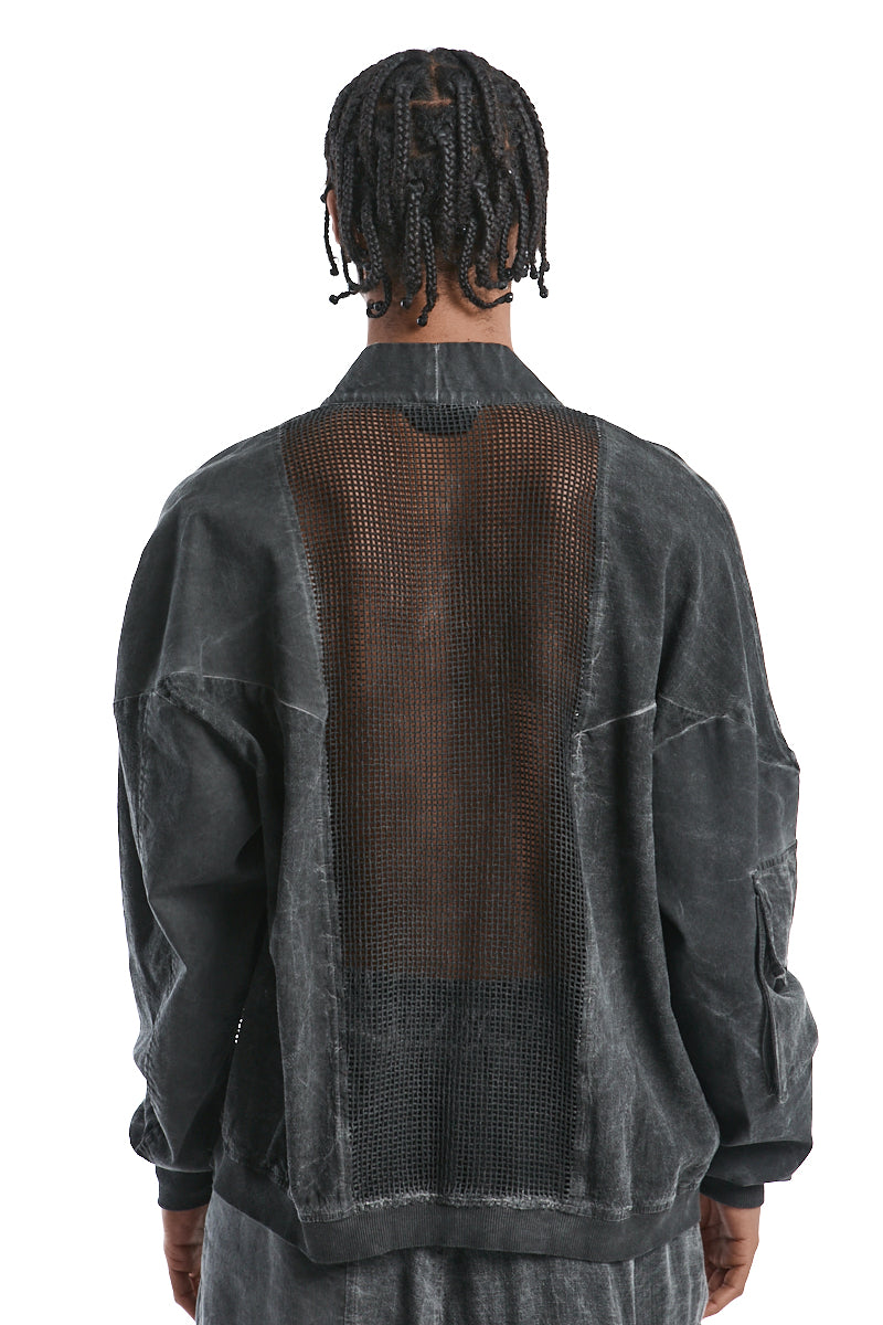 OVERSIZED COLD-DYED LINEN BLEND JACKET