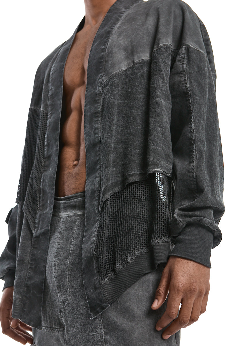 OVERSIZED COLD-DYED LINEN BLEND JACKET