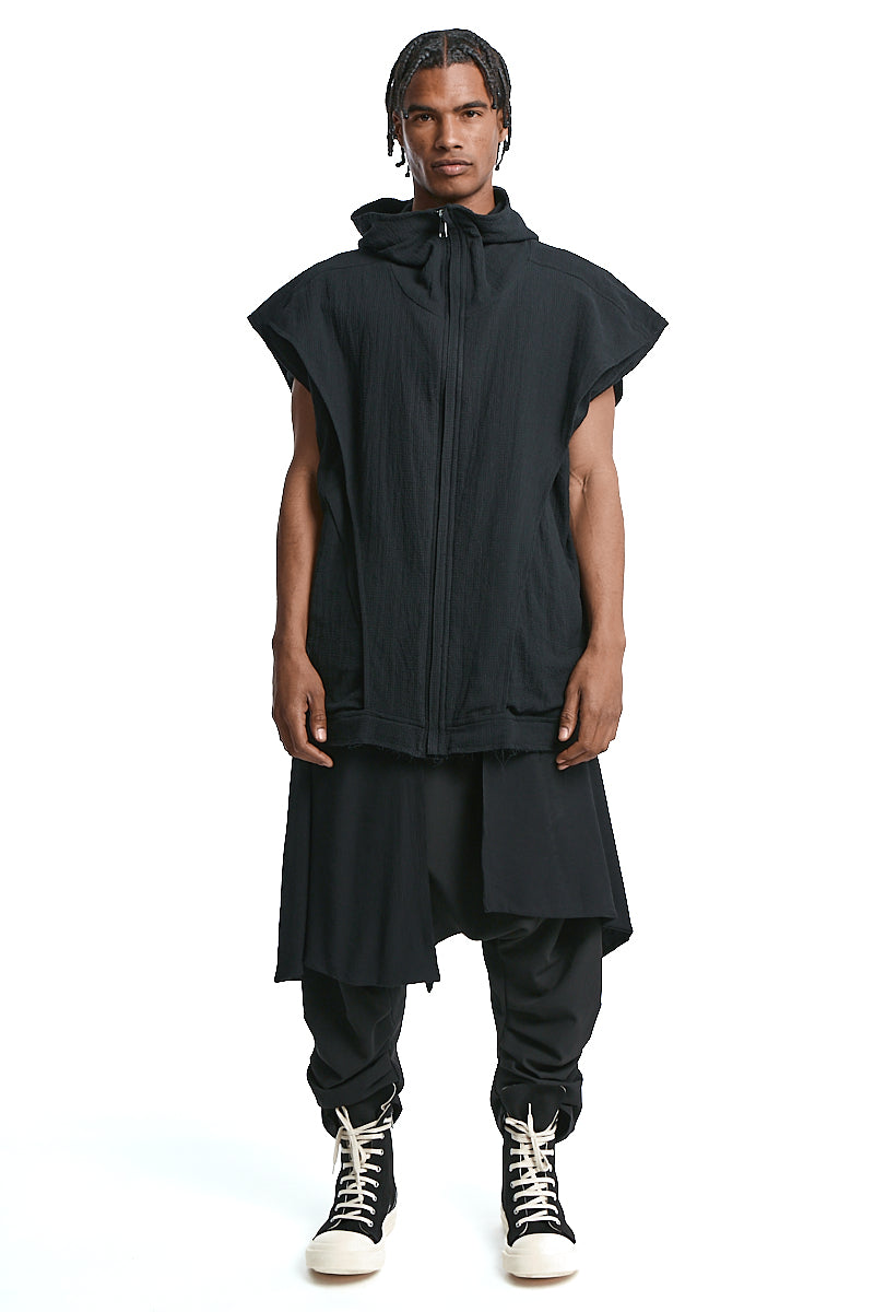 OVERSIZED HOODED ZIP-VEST