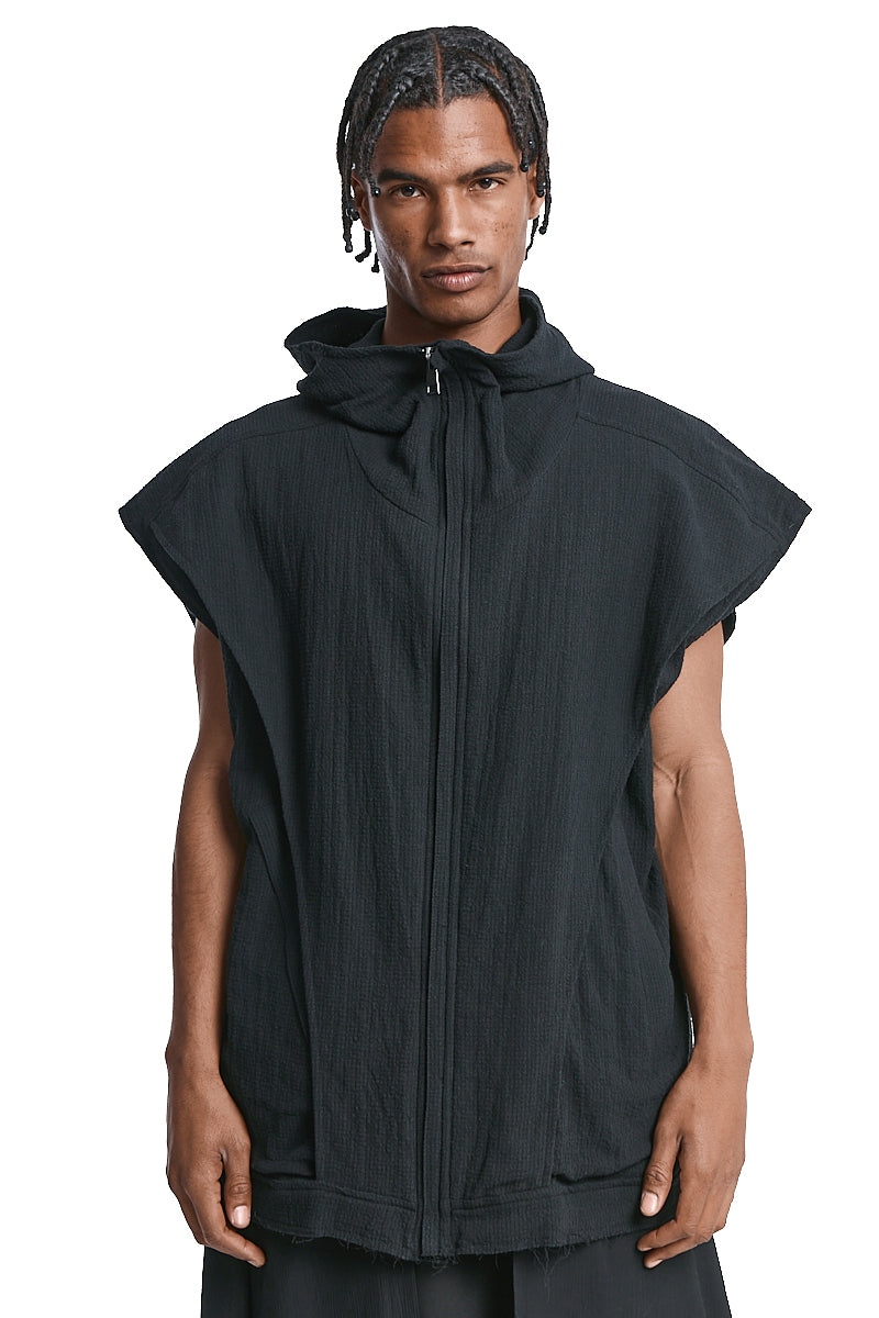 OVERSIZED HOODED ZIP-VEST