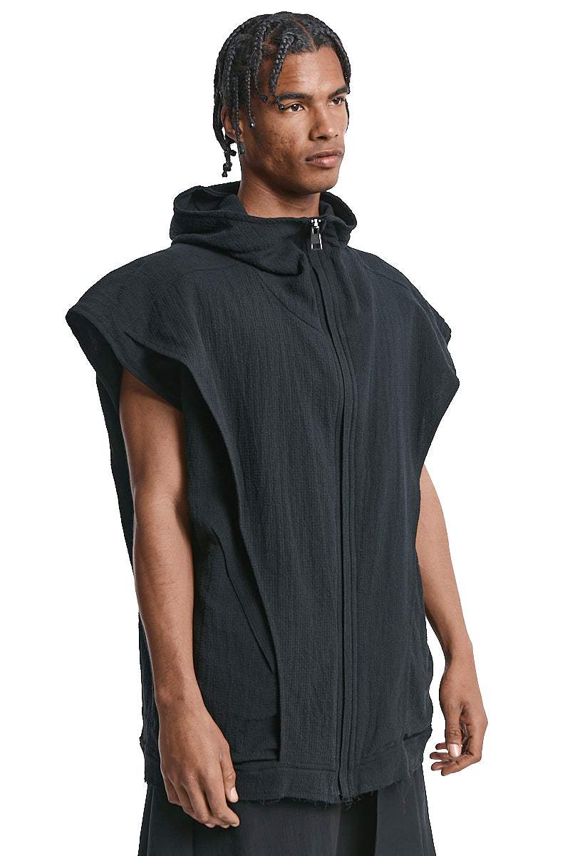 OVERSIZED HOODED ZIP-VEST