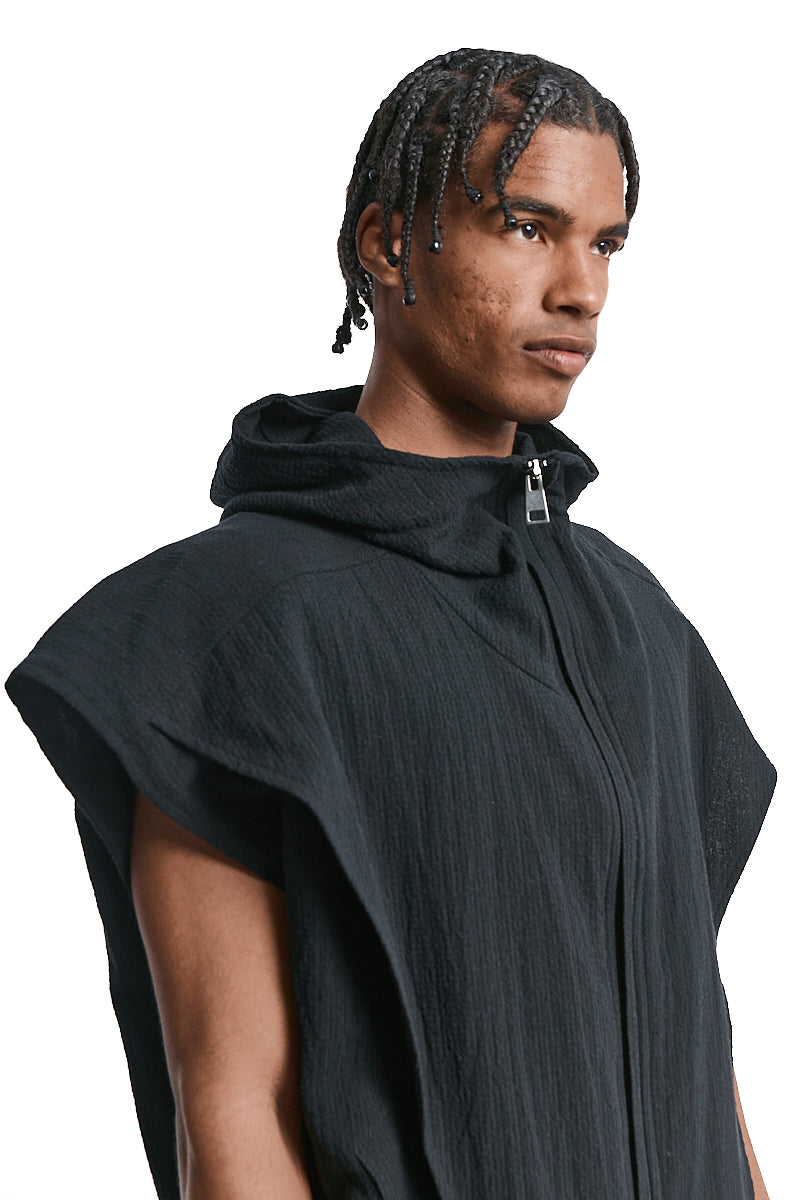 OVERSIZED HOODED ZIP-VEST