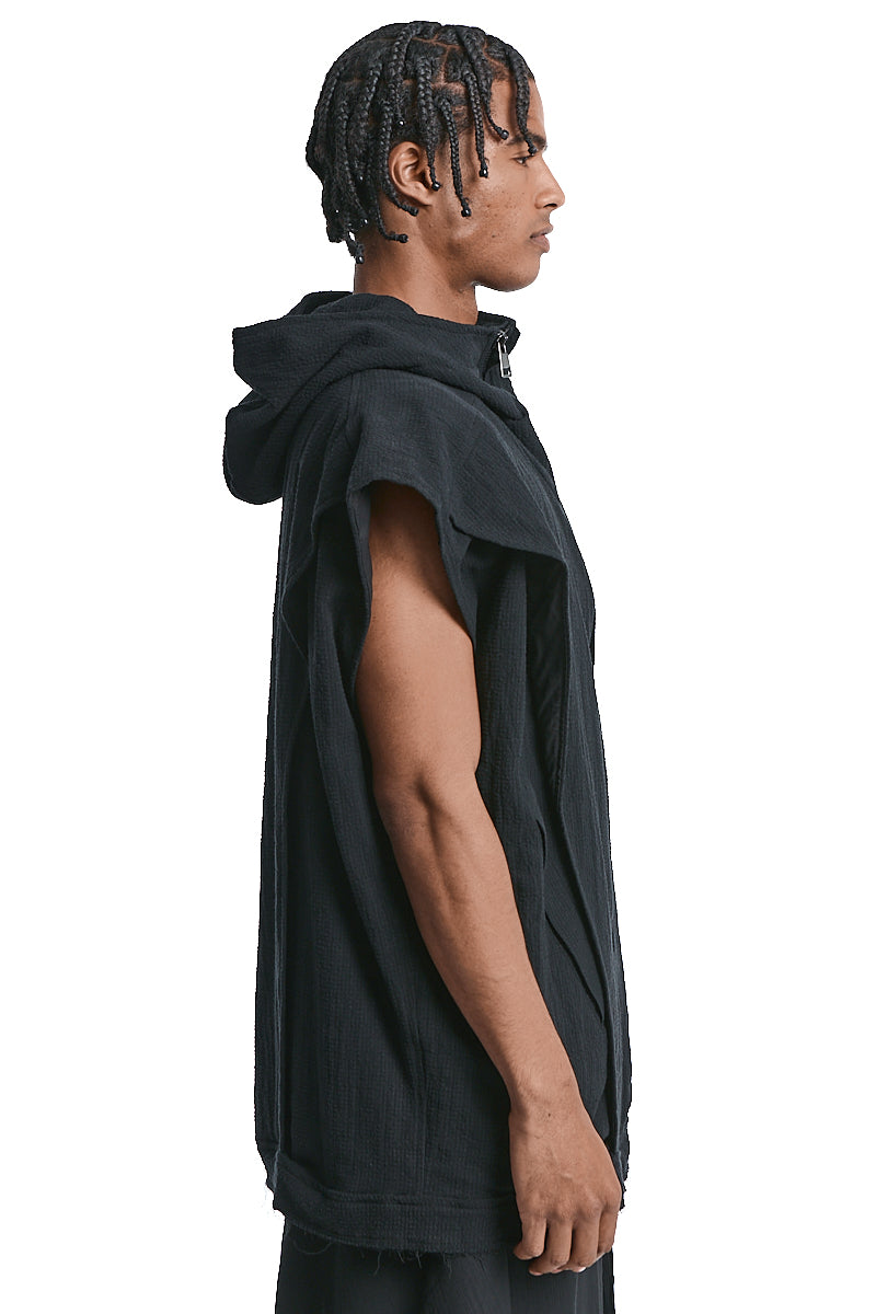 OVERSIZED HOODED ZIP-VEST