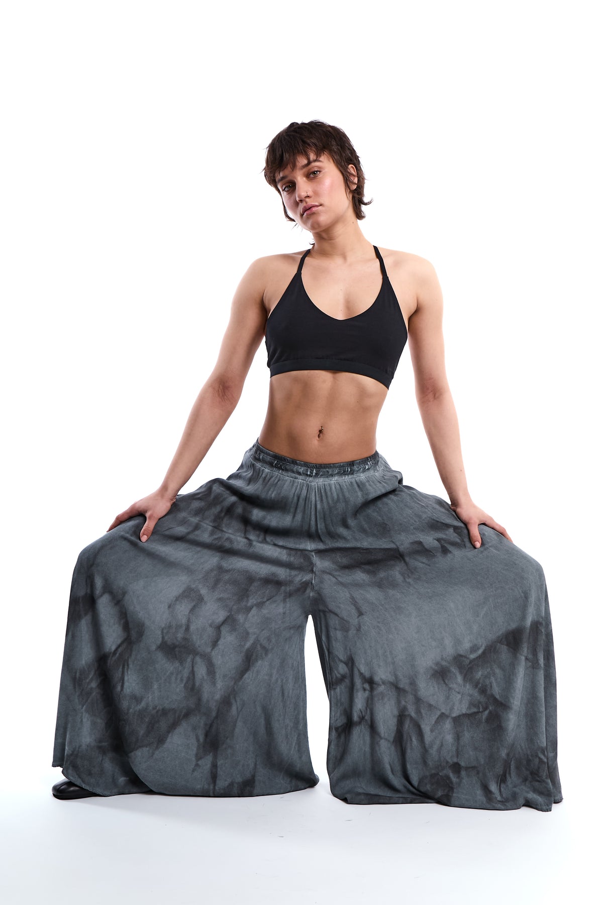 COLD-DYED PALAZZO TROUSERS