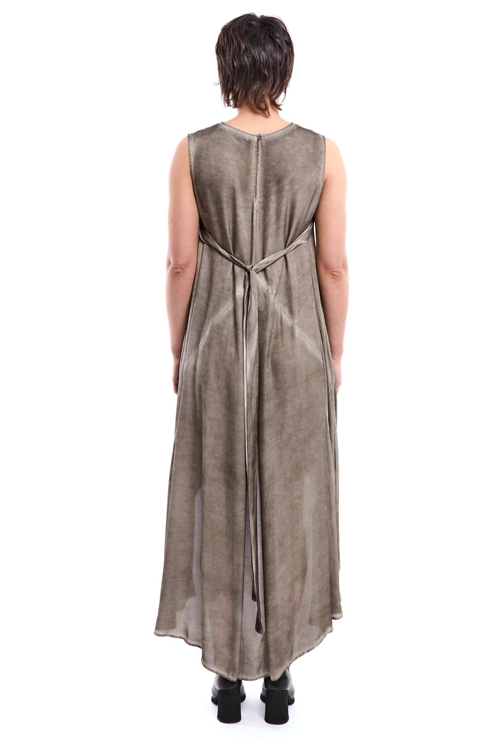 FANGO COLD-DYED ASYMMETRIC VISCOSE SATIN DRESS