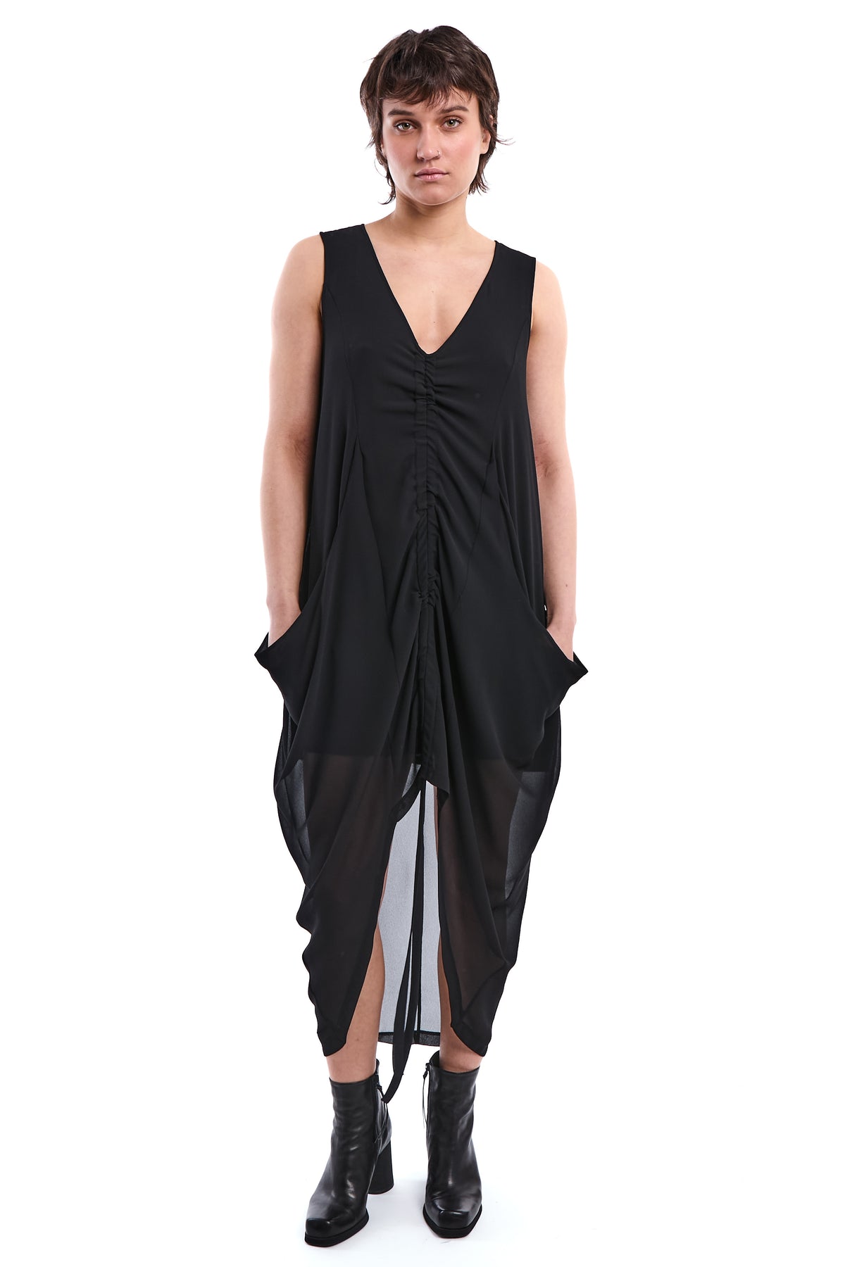 ASYMMETRIC GEORGETTE LAYERED DRESS