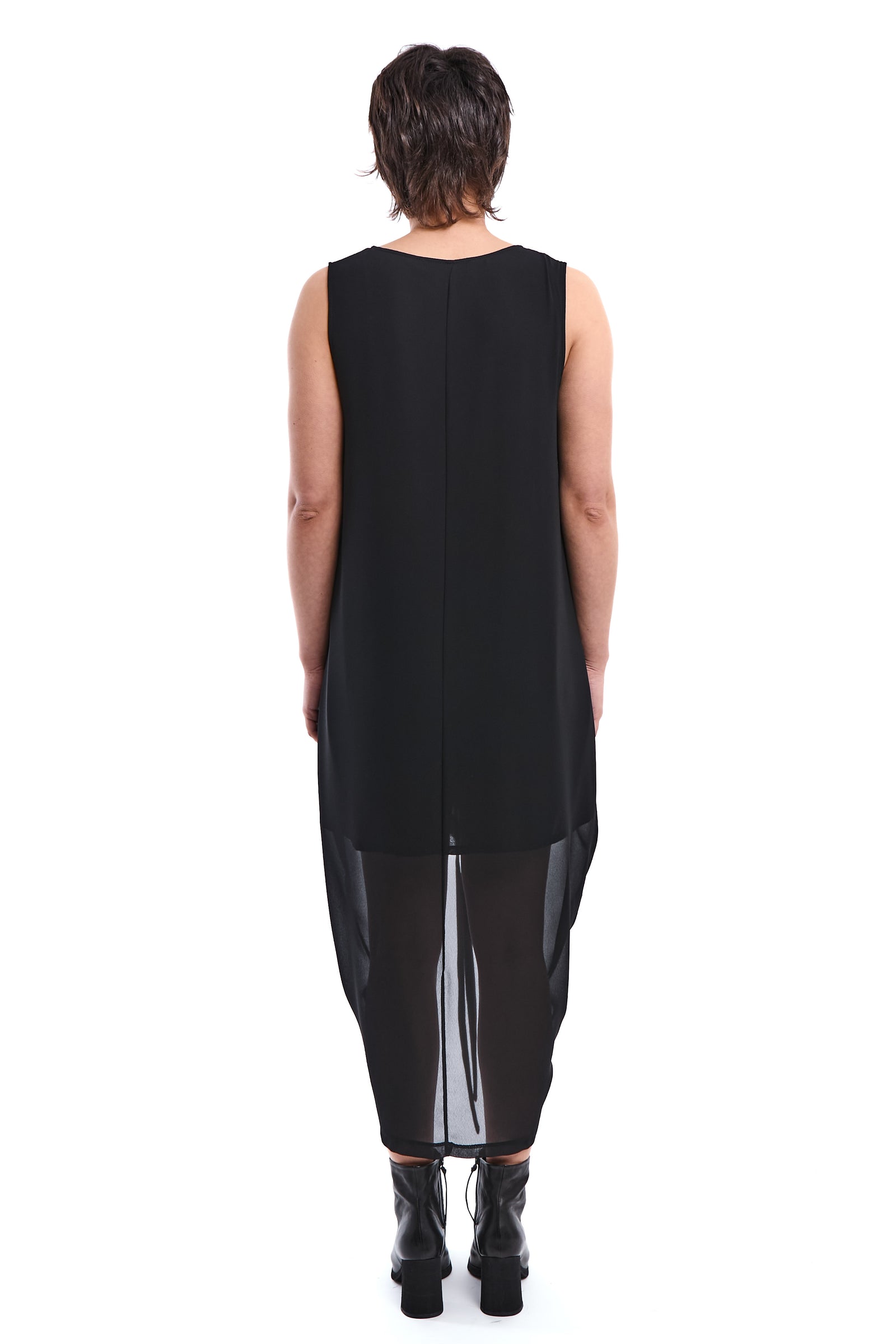 ASYMMETRIC GEORGETTE LAYERED DRESS