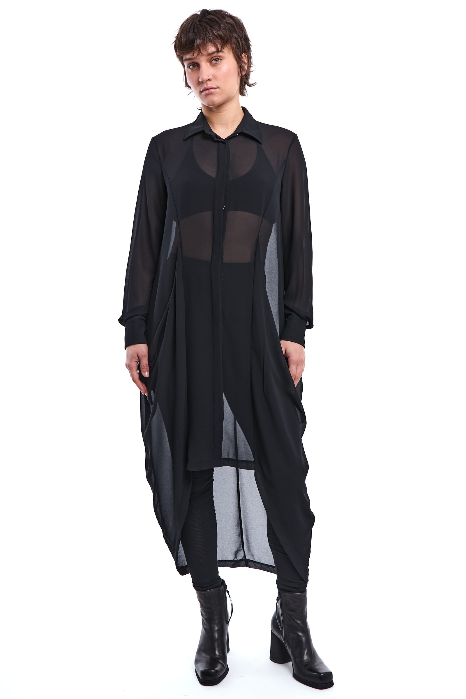 ASYMMETRIC GEORGETTE SHIRT