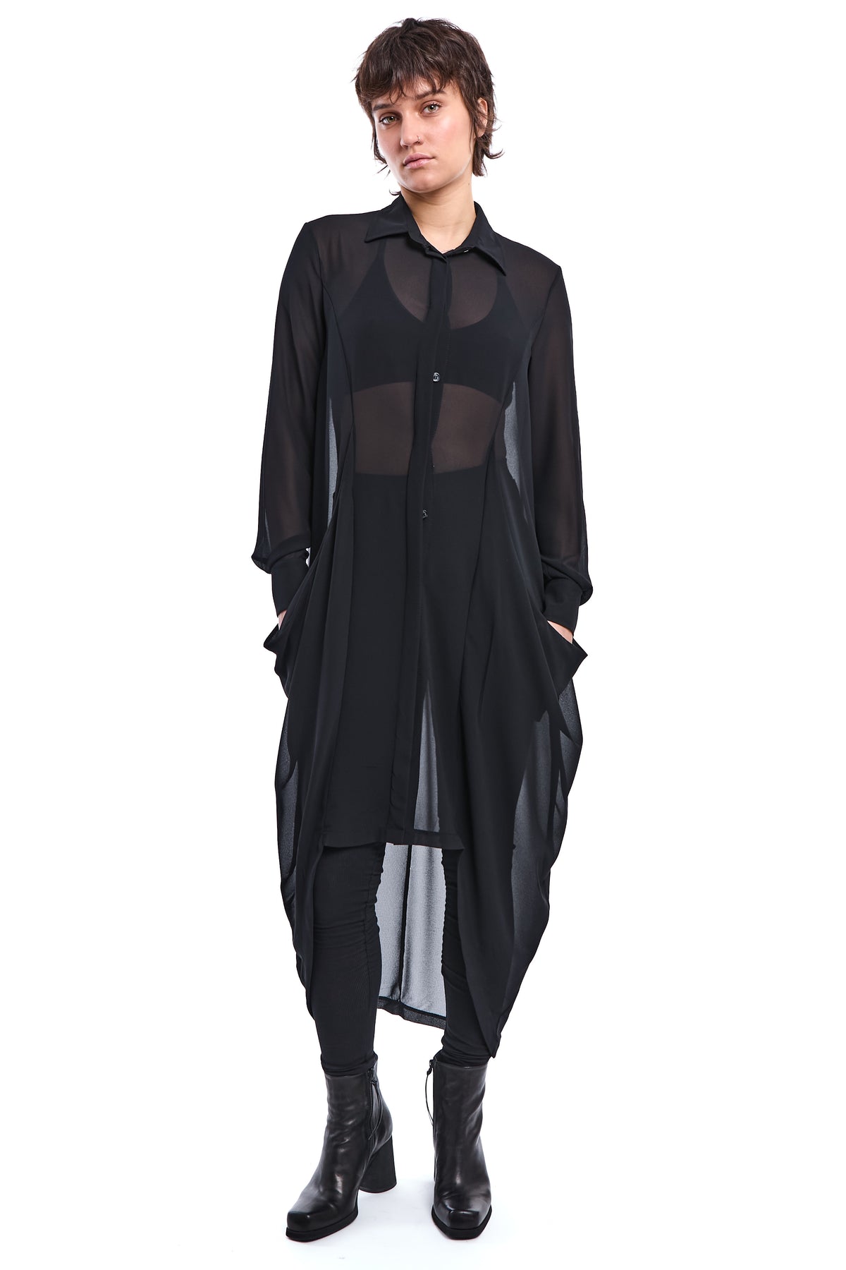 ASYMMETRIC GEORGETTE SHIRT