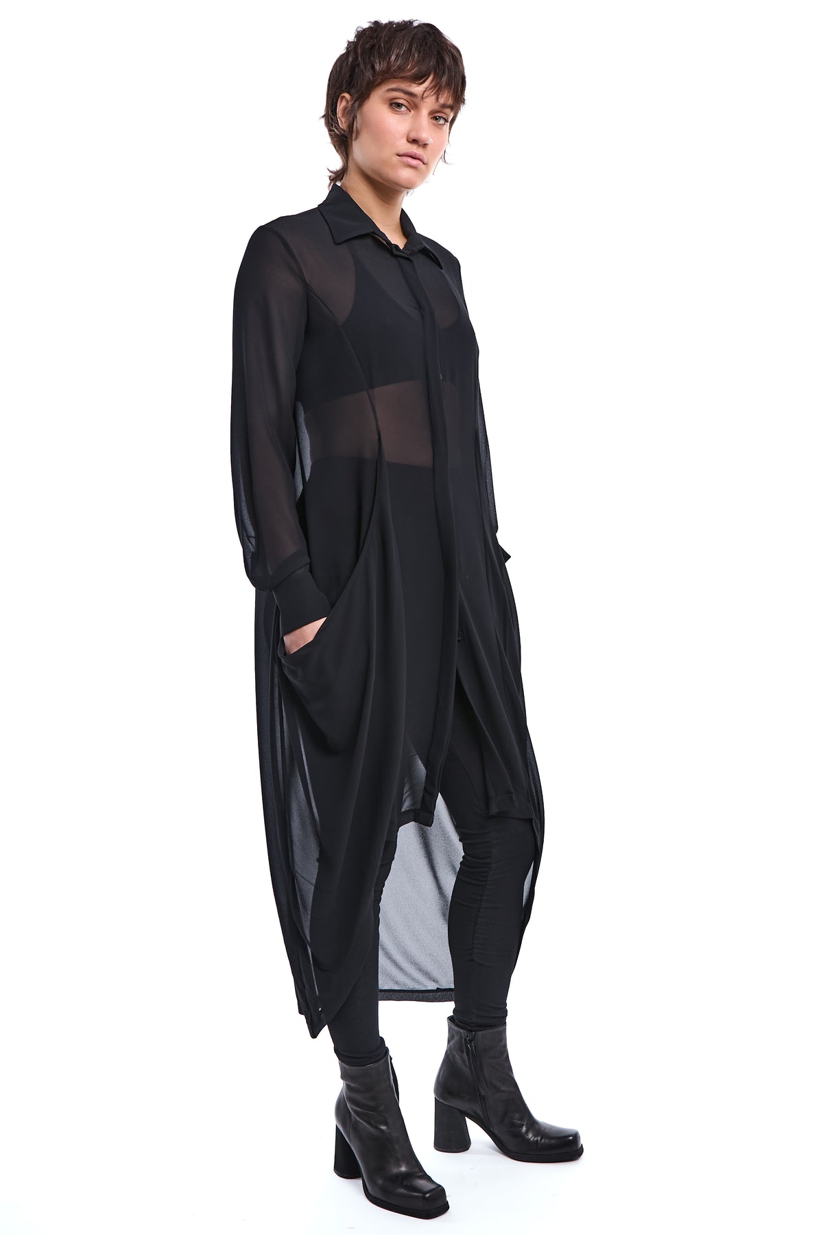 ASYMMETRIC GEORGETTE SHIRT