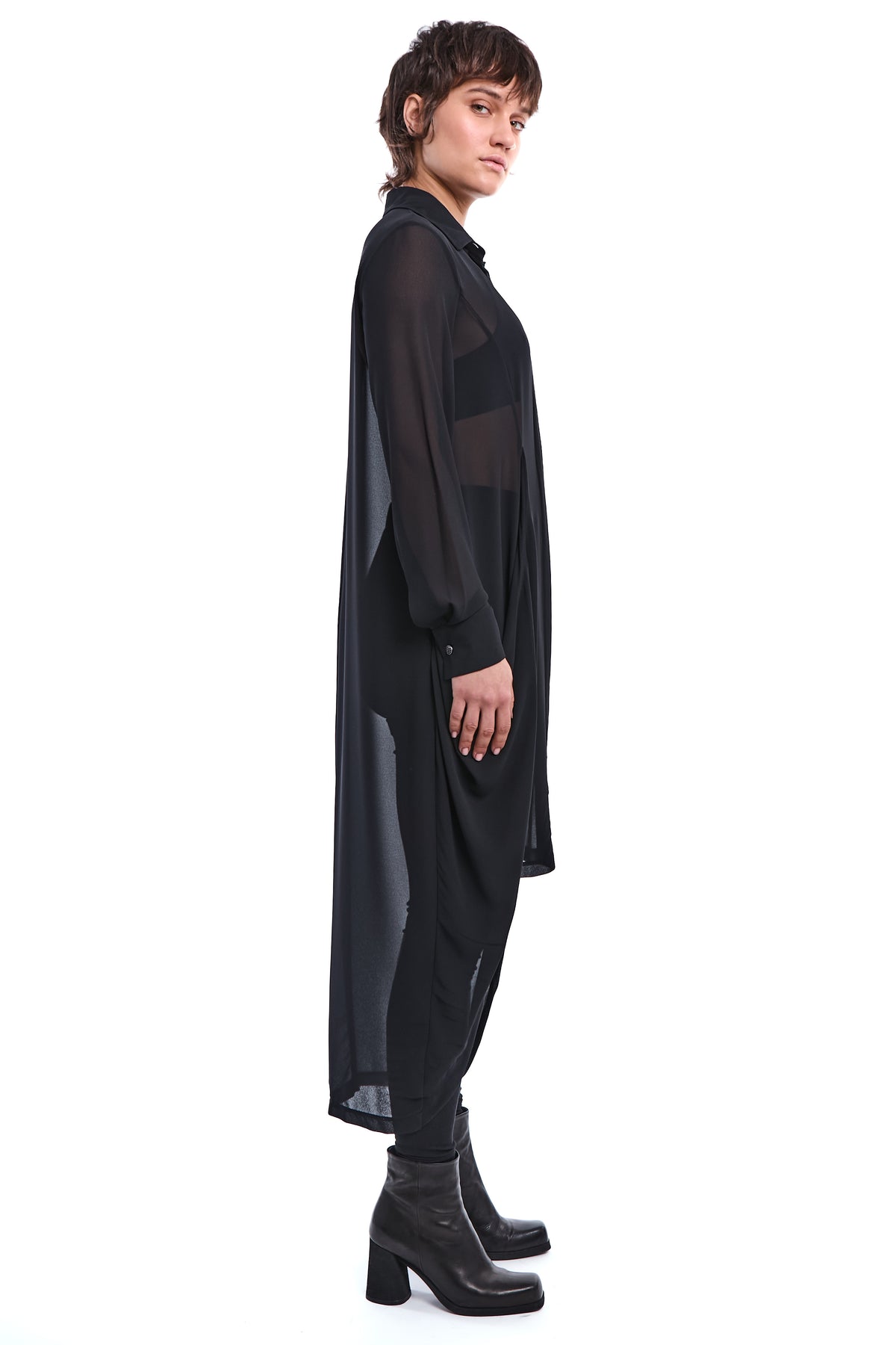 ASYMMETRIC GEORGETTE SHIRT