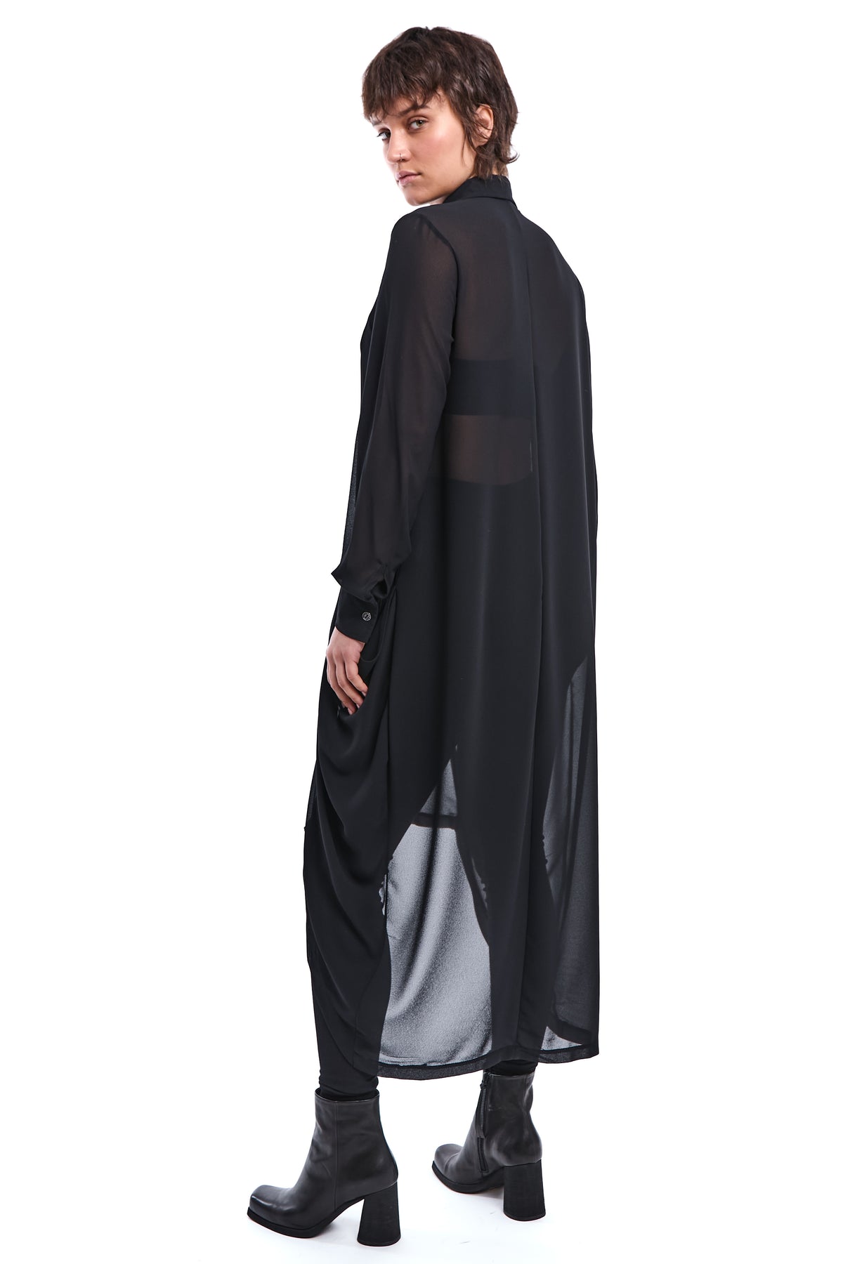 ASYMMETRIC GEORGETTE SHIRT
