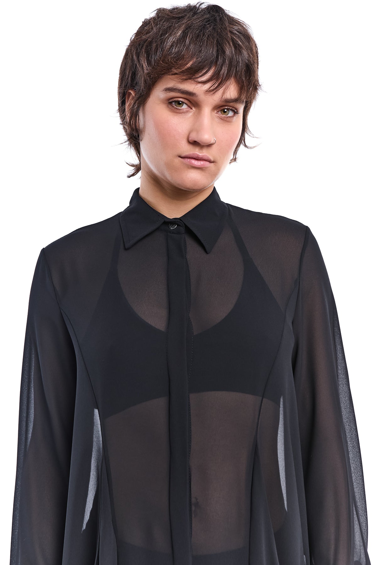 ASYMMETRIC GEORGETTE SHIRT