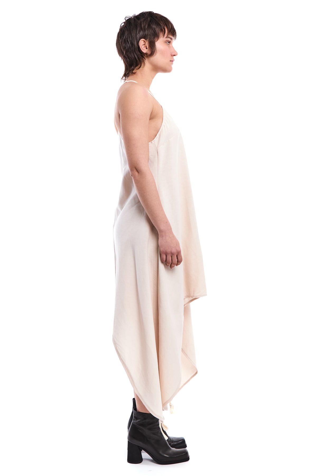 SAND LONG LINEN-BLEND DRESS