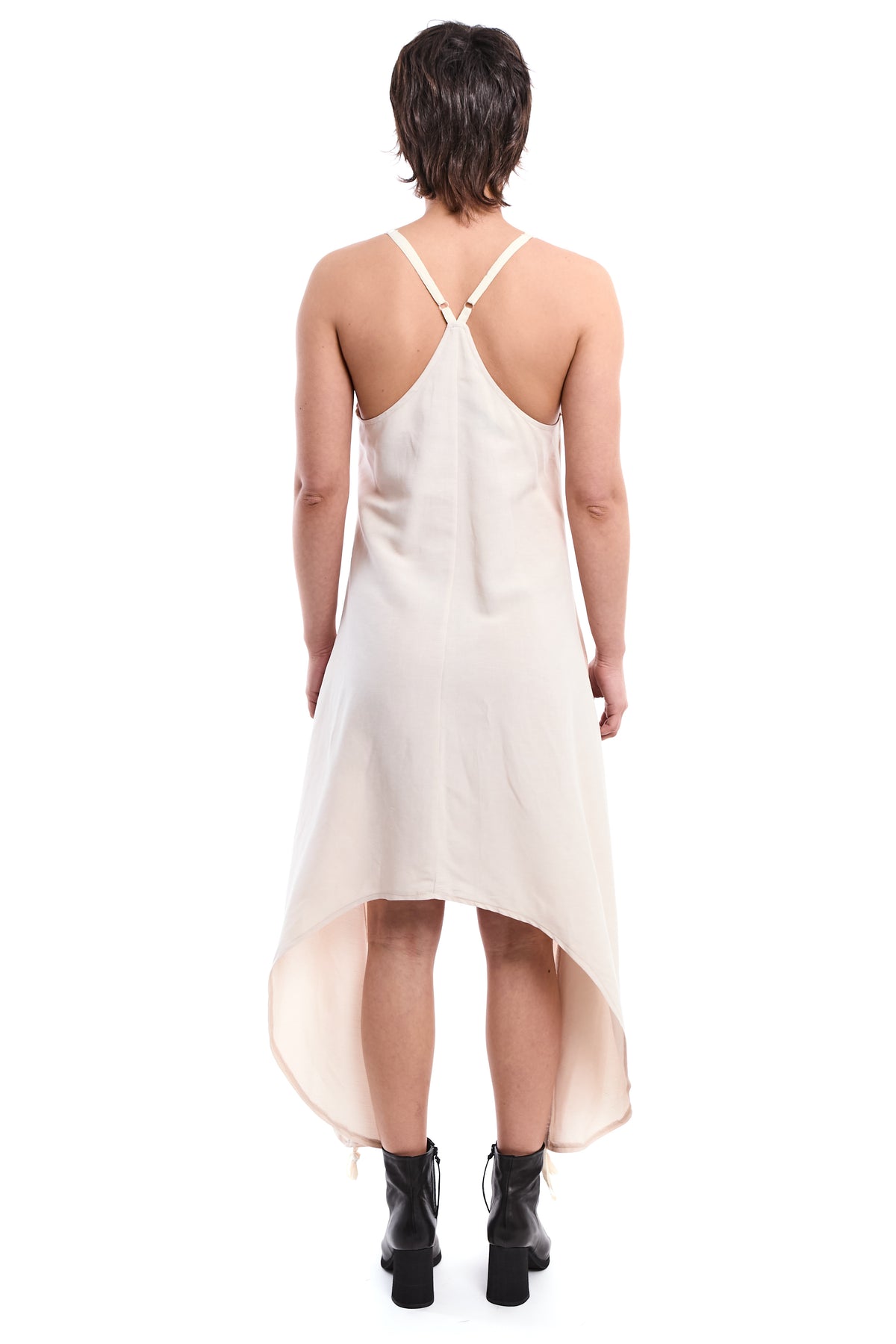 SAND LONG LINEN-BLEND DRESS