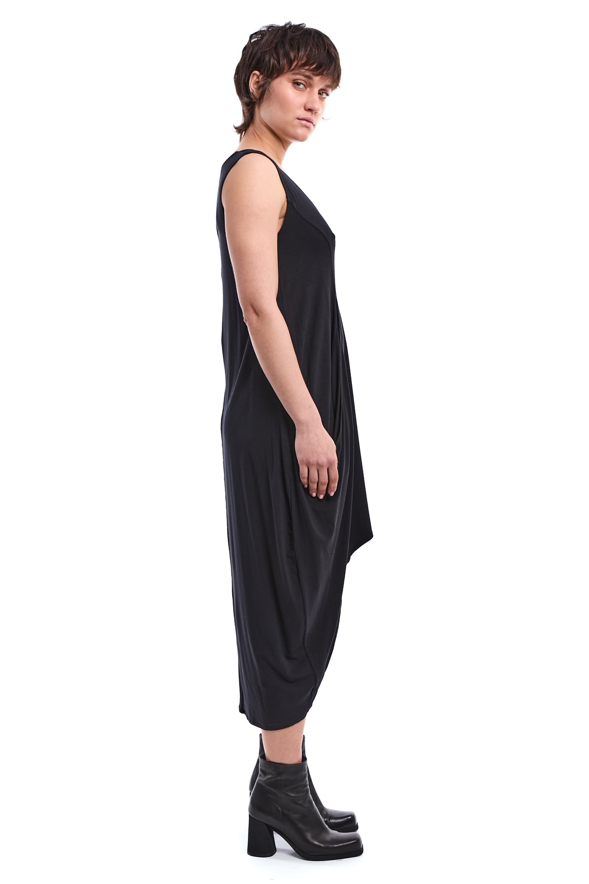 ASYMMETRIC BAMBOO JERSEY DRESS