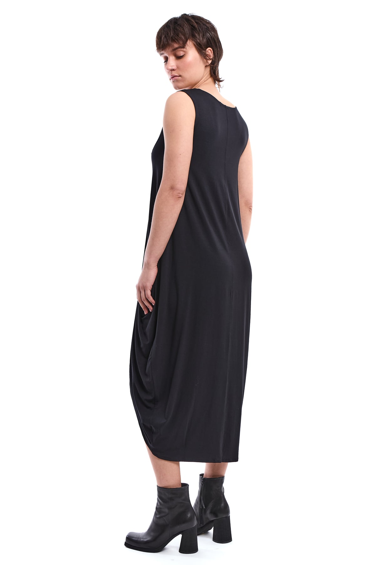 ASYMMETRIC BAMBOO JERSEY DRESS