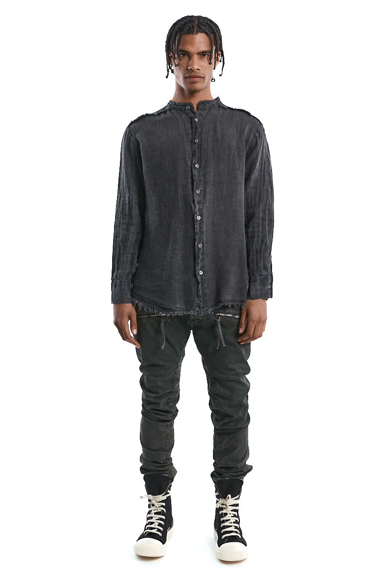 GREY COLD DYED LINEN SHIRT