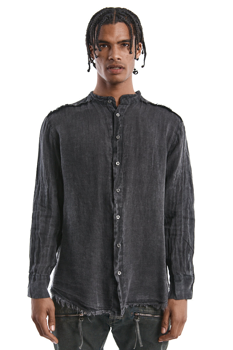 GREY COLD DYED LINEN SHIRT