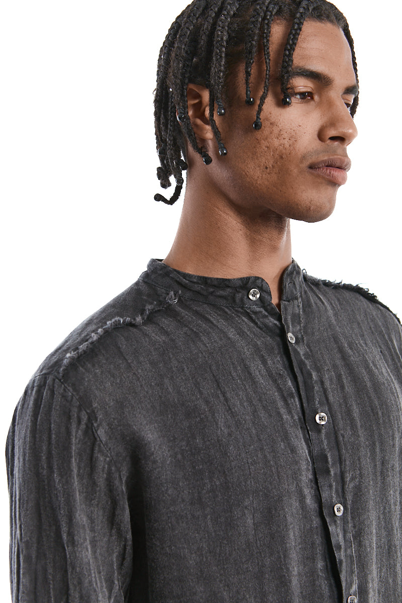 GREY COLD DYED LINEN SHIRT