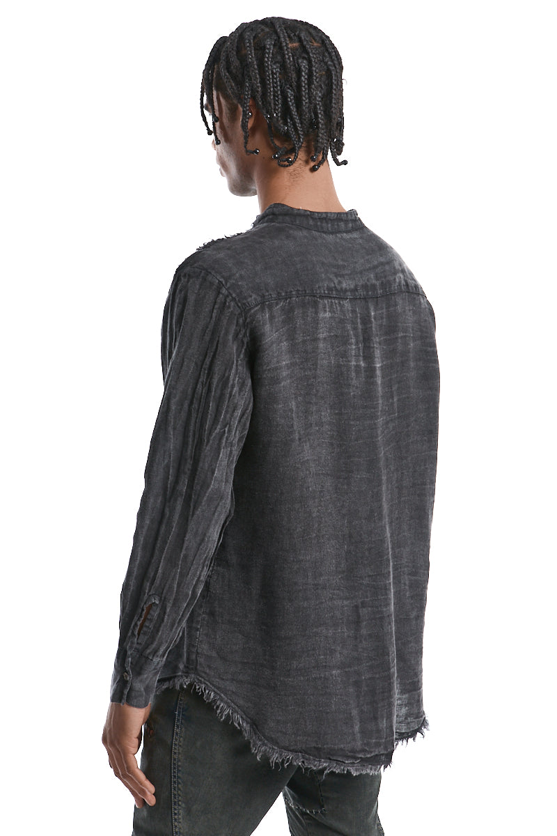 GREY COLD DYED LINEN SHIRT