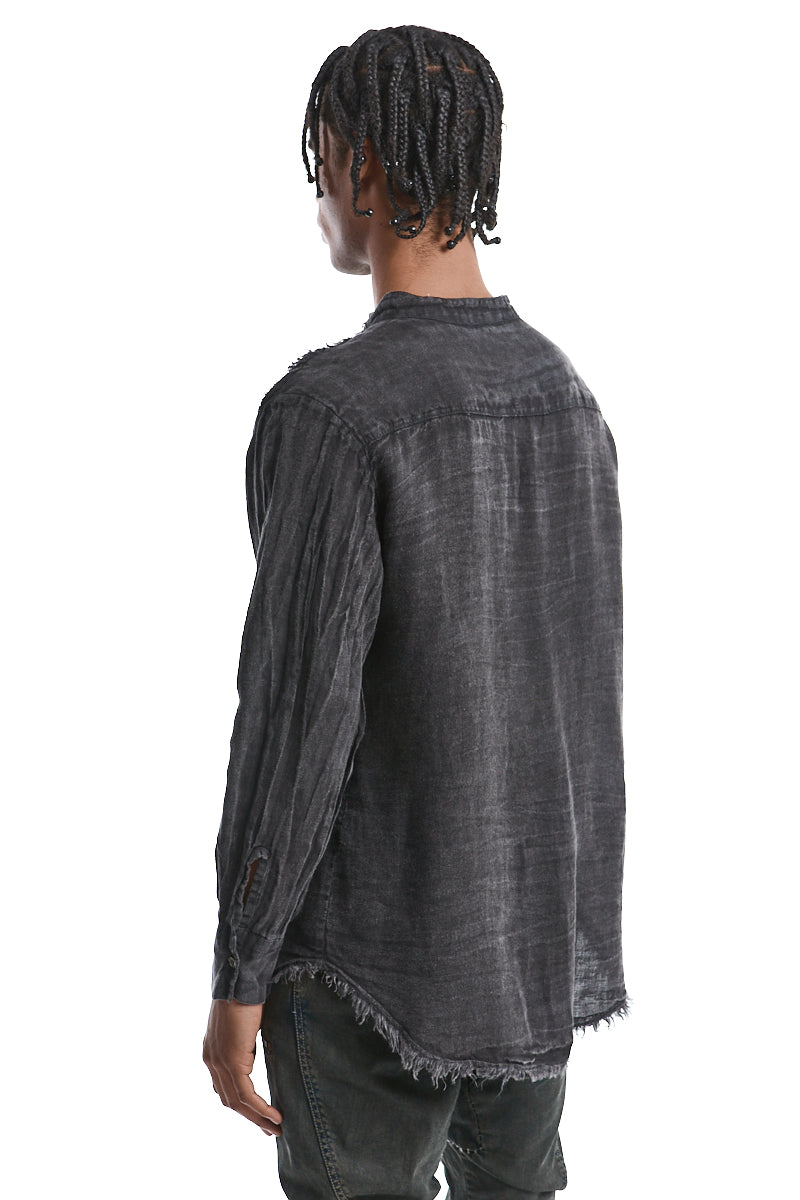 GREY COLD DYED LINEN SHIRT