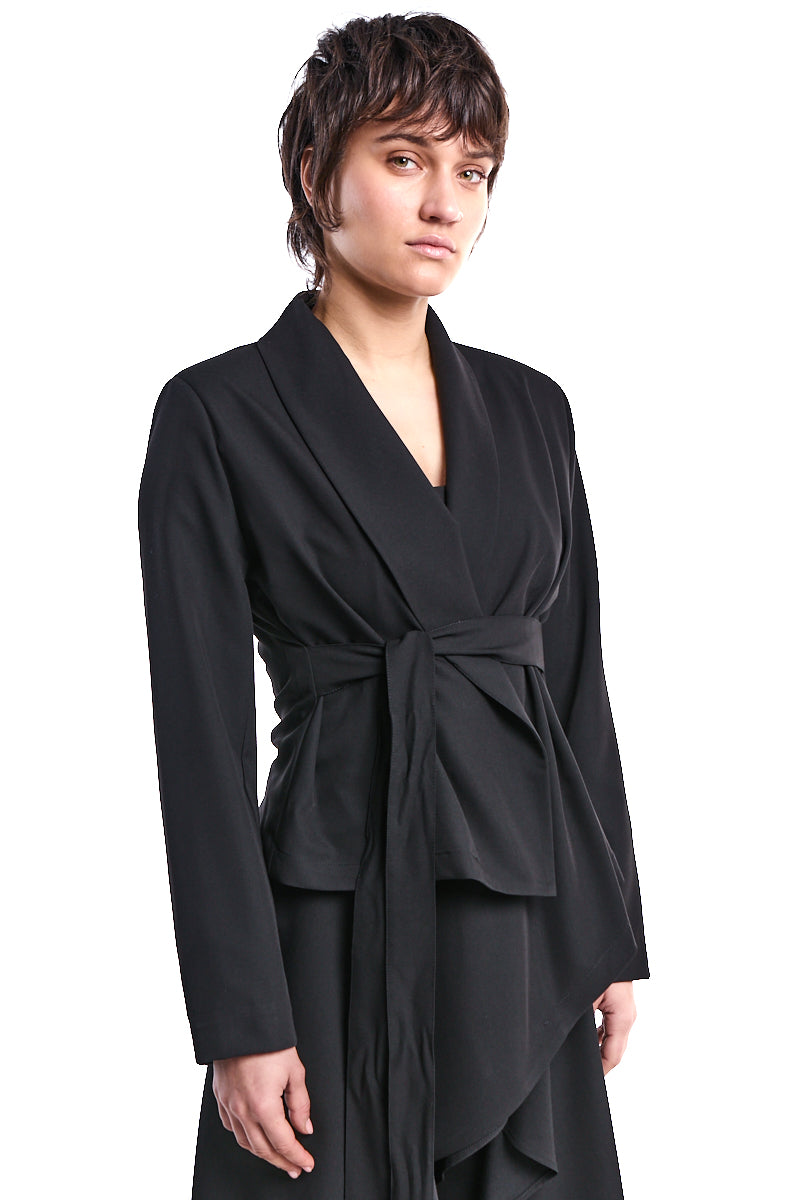 BLACK SOFT ASYMMETRIC BLAZER