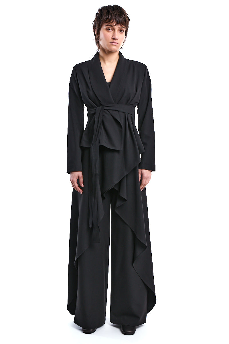 BLACK SOFT ASYMMETRIC BLAZER