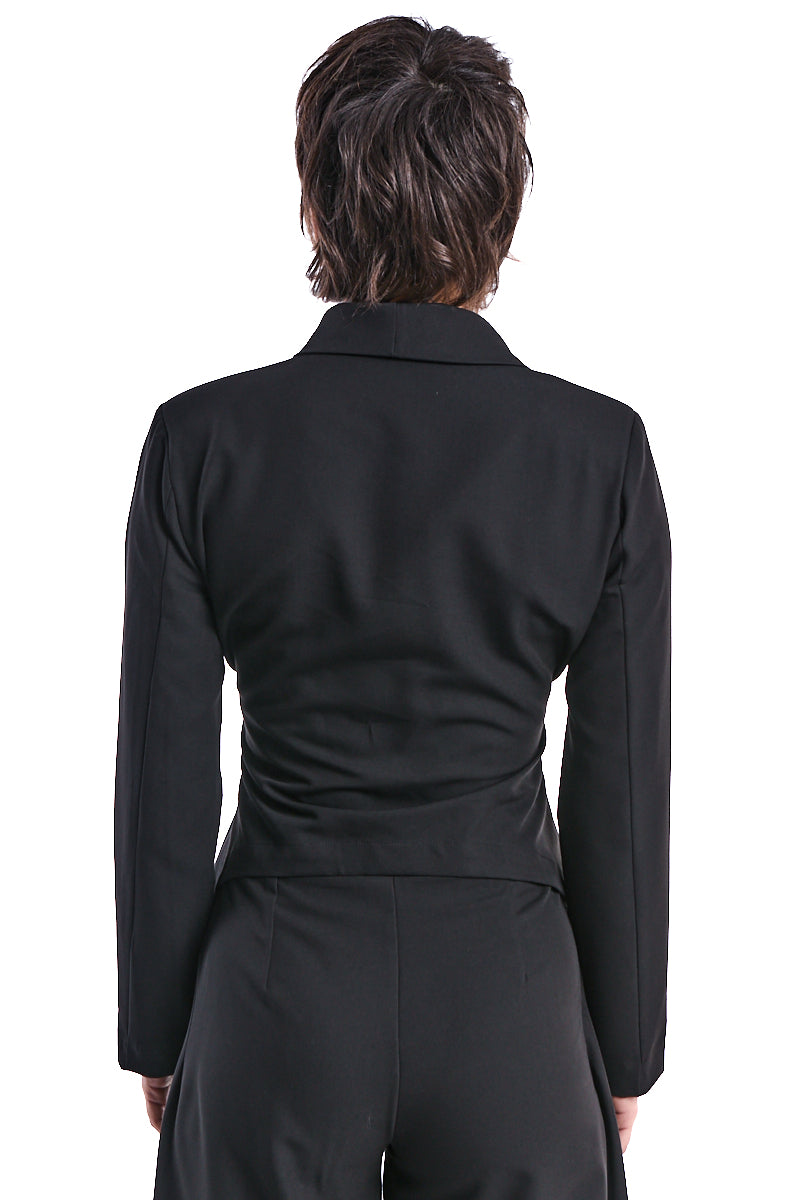 BLACK SOFT ASYMMETRIC BLAZER