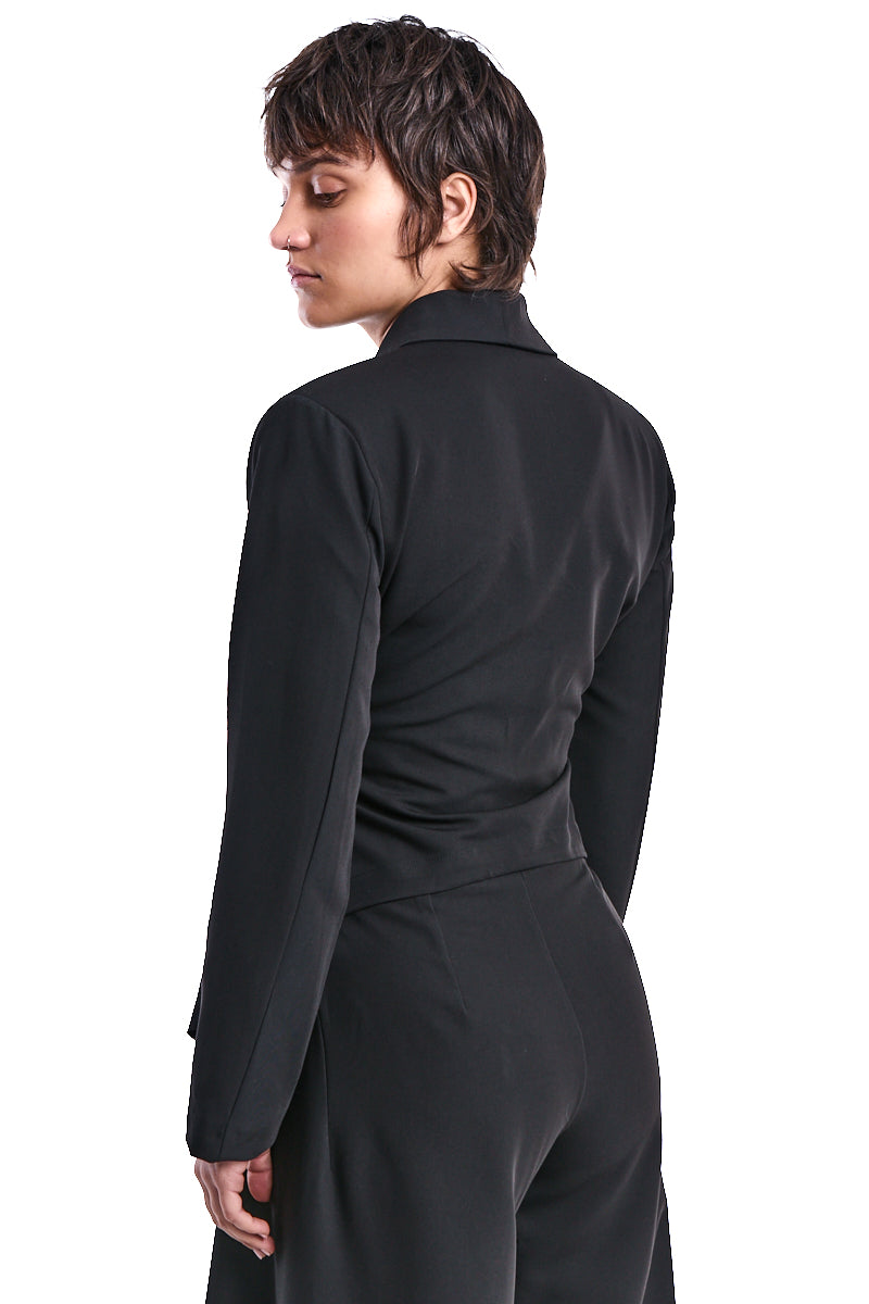 BLACK SOFT ASYMMETRIC BLAZER