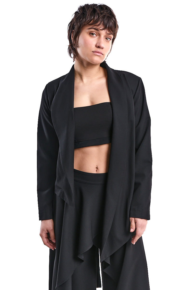 BLACK SOFT ASYMMETRIC BLAZER