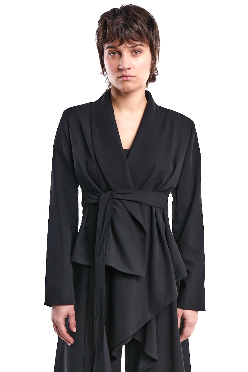 BLACK SOFT ASYMMETRIC BLAZER