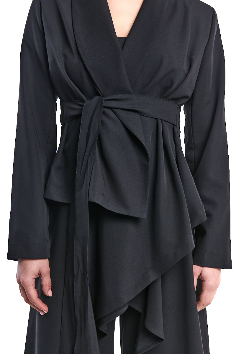BLACK SOFT ASYMMETRIC BLAZER