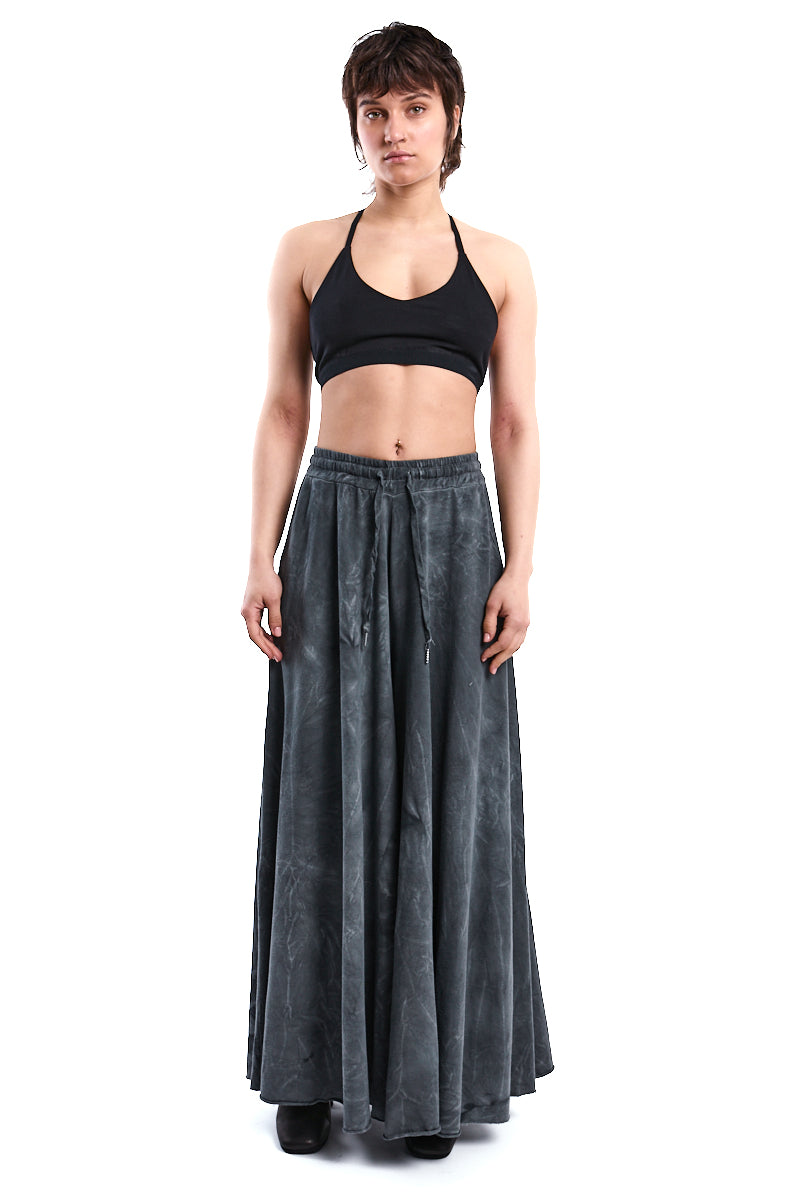 GREY COLD-WASH STRETCH WIDE PANTS