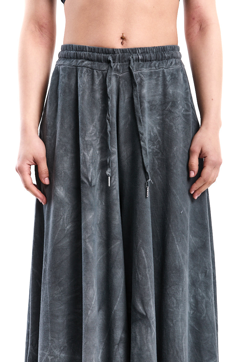 GREY COLD-WASH STRETCH WIDE PANTS