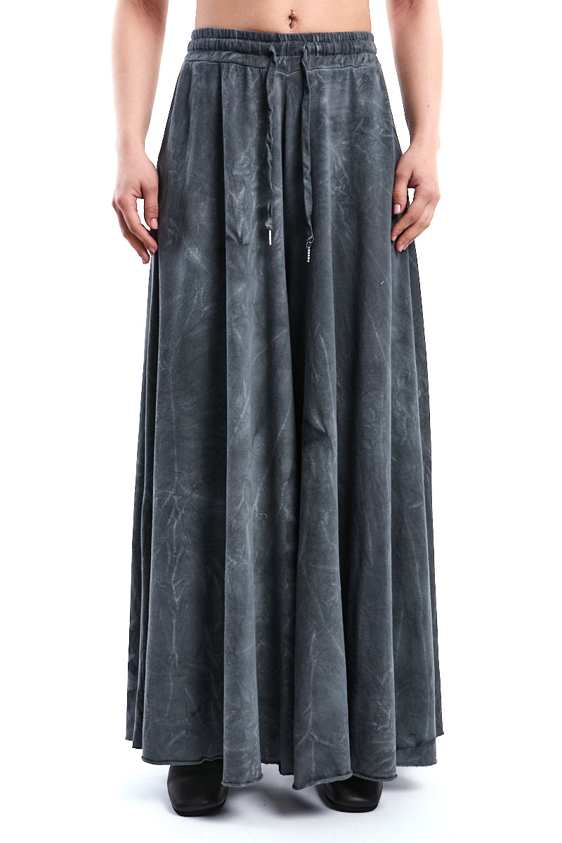 GREY COLD-WASH STRETCH WIDE PANTS