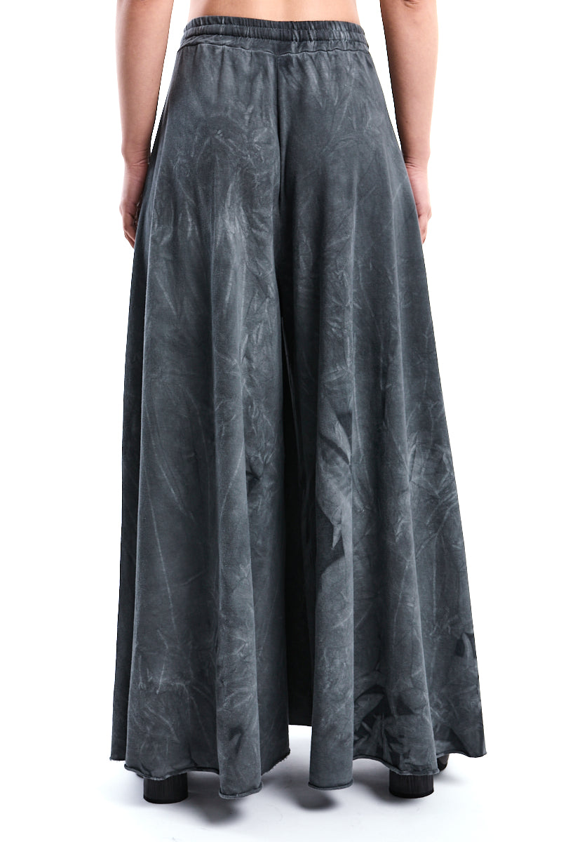 GREY COLD-WASH STRETCH WIDE PANTS