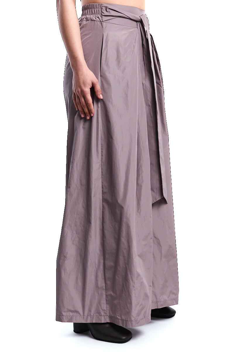 MUD TAFFETA FLARED PALAZZO PANTS