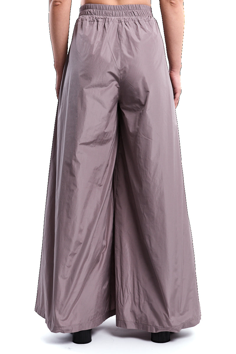 MUD TAFFETA FLARED PALAZZO PANTS