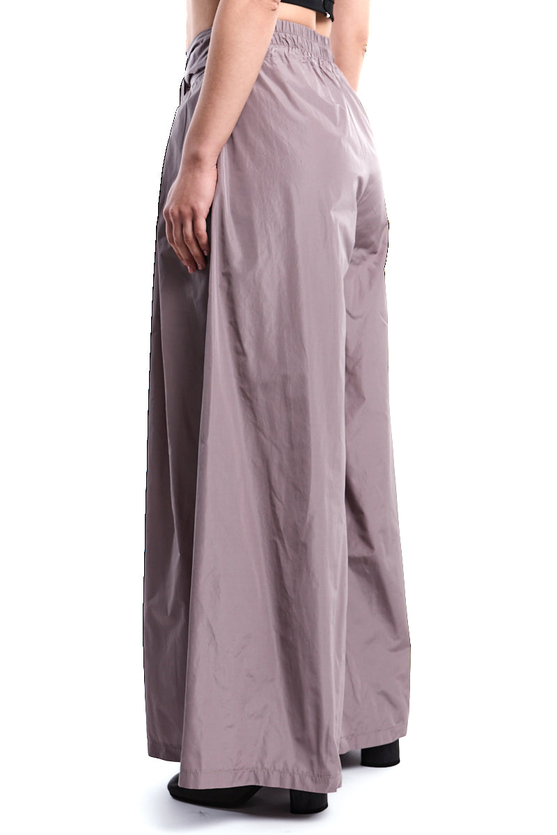 MUD TAFFETA FLARED PALAZZO PANTS