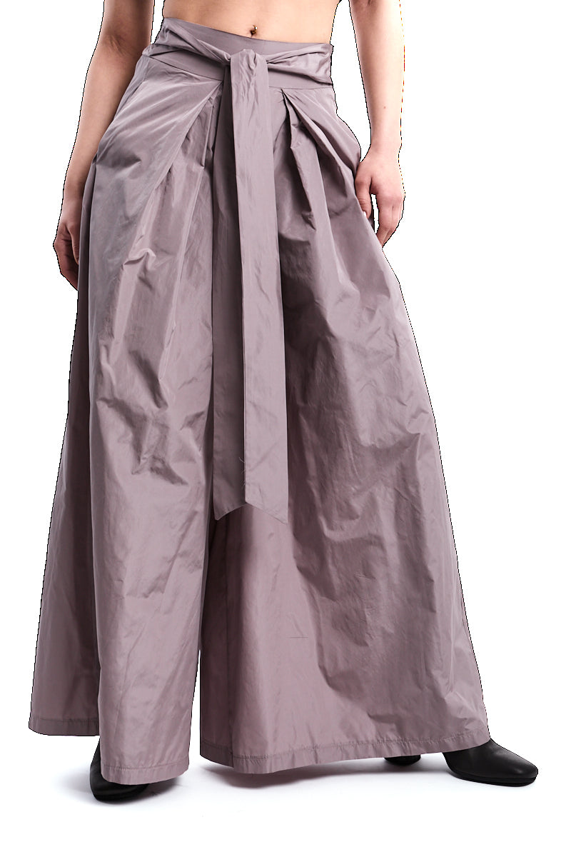 MUD TAFFETA FLARED PALAZZO PANTS
