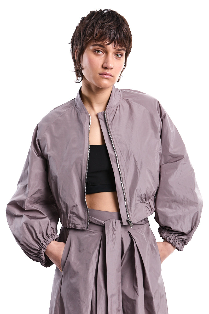 MUD OVERSIZED CROPPED BOMBER