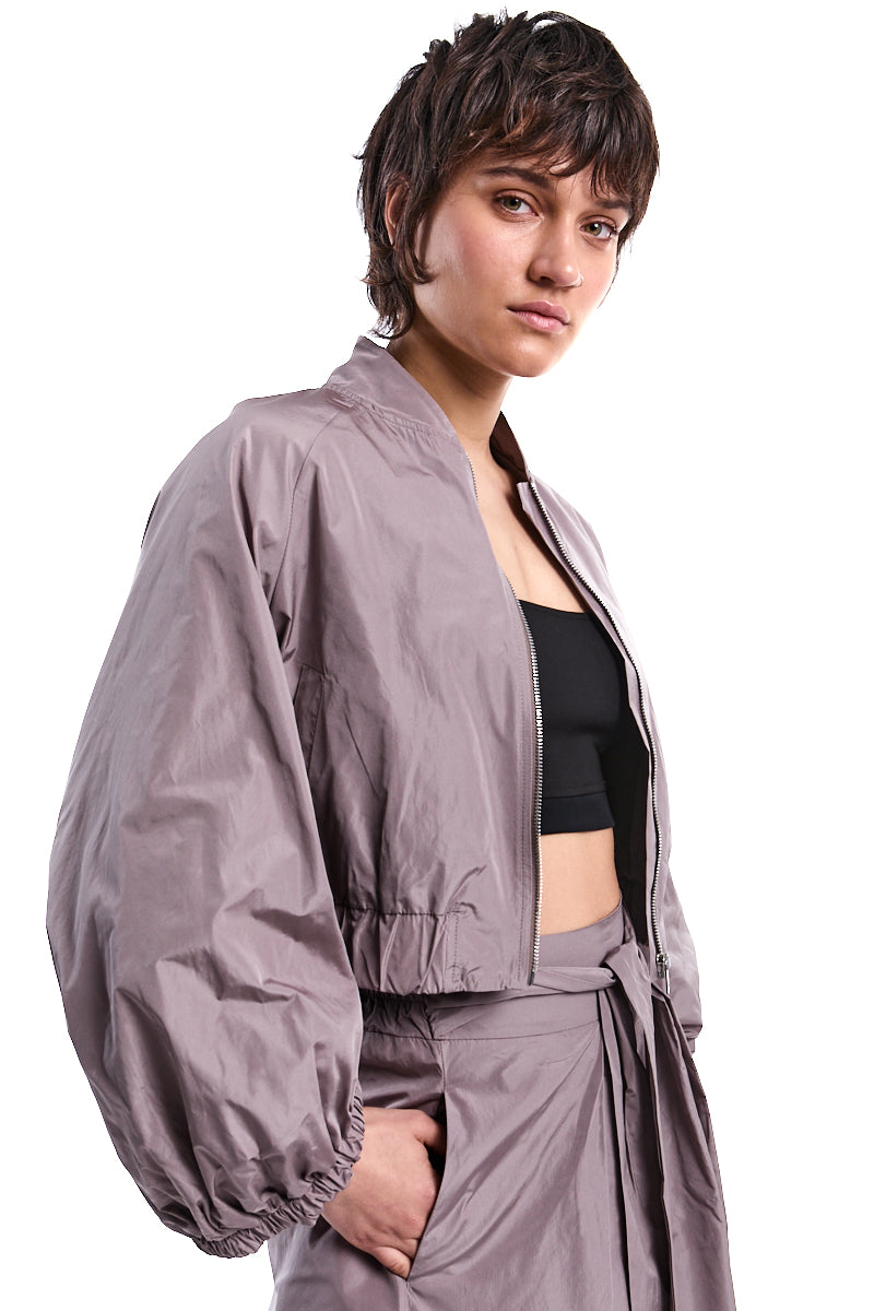 MUD OVERSIZED CROPPED BOMBER