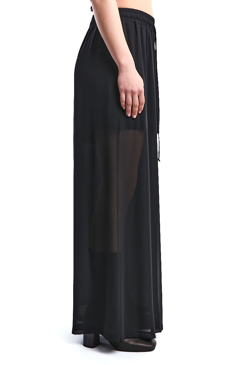 BLACK GEORGETTE PALAZZO TROUSER