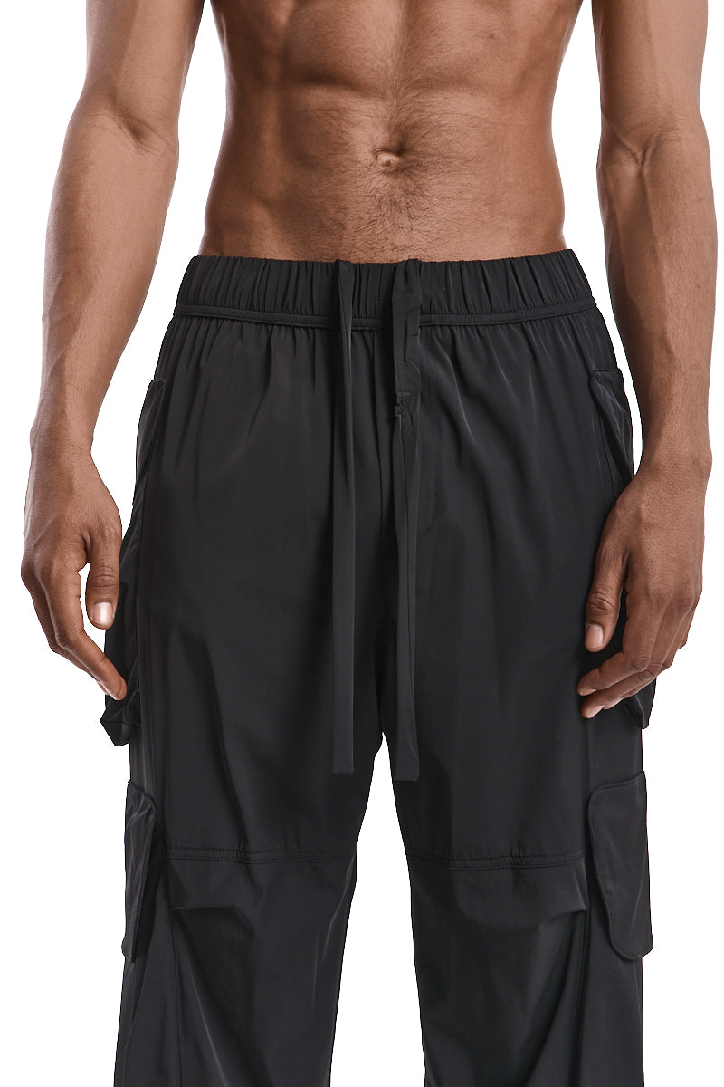 COMFORT-STRETCH NYLON CARGO TROUSERS