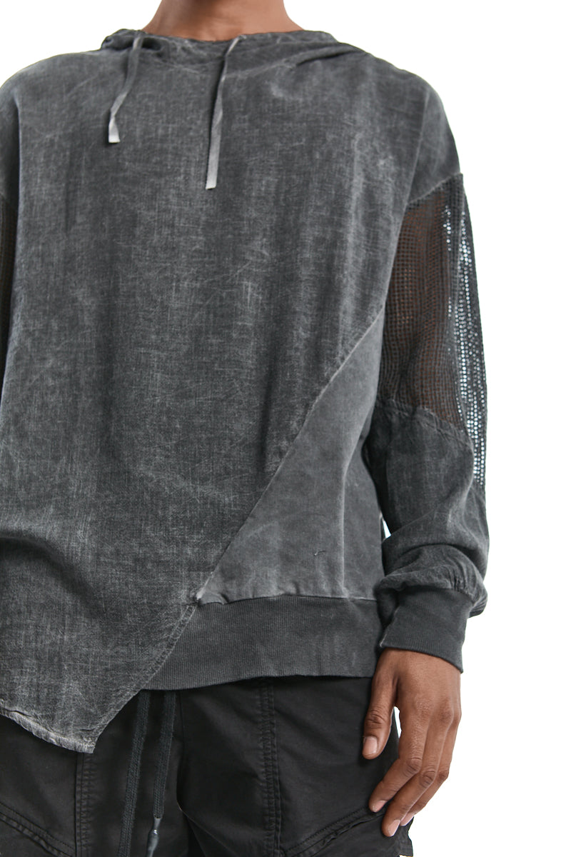 GREY COLD DYED OVER SWEATSHIRT