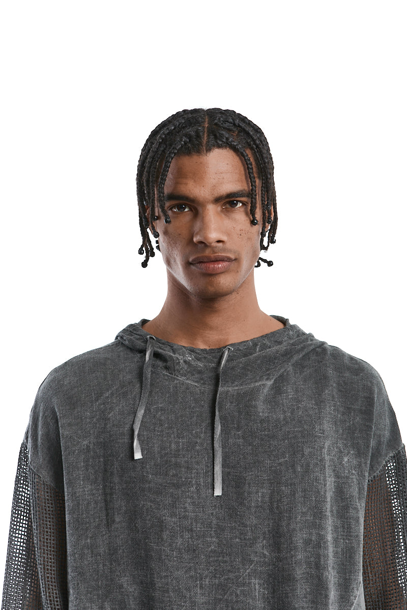 GREY COLD DYED OVER SWEATSHIRT