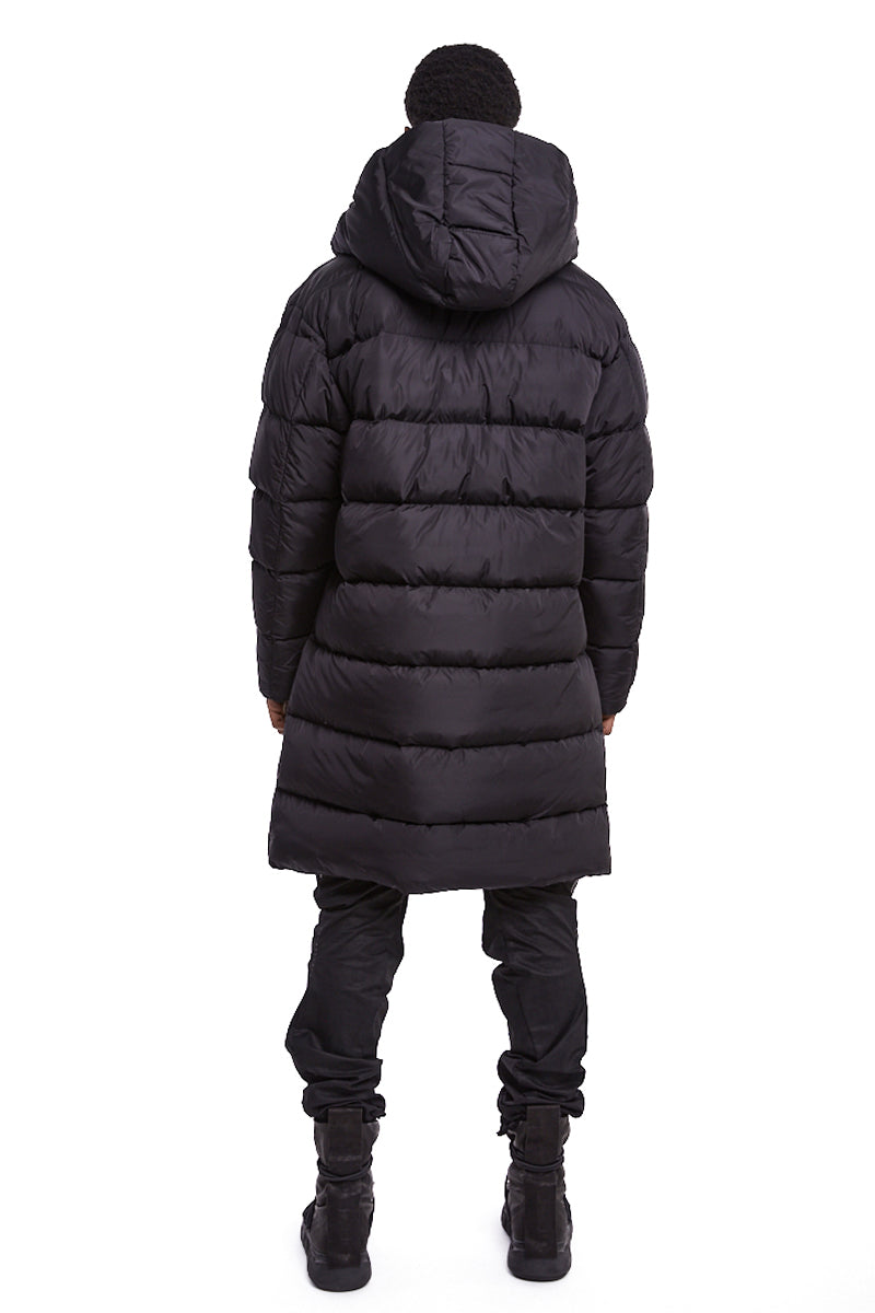 BLACK HOODED PADDED PARKA