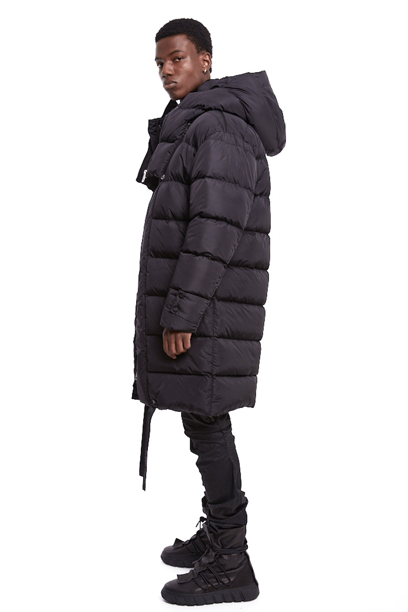 BLACK HOODED PADDED PARKA