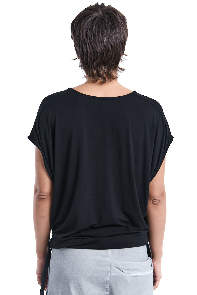 BLACK BAMBOO OVER CROP TOP
